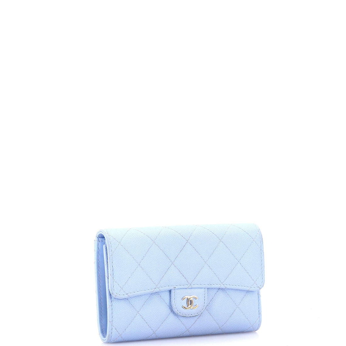 Trifold Classic Flap Wallet Quilted Caviar Medium