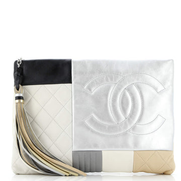 O Case Clutch Colorblock Leather Medium