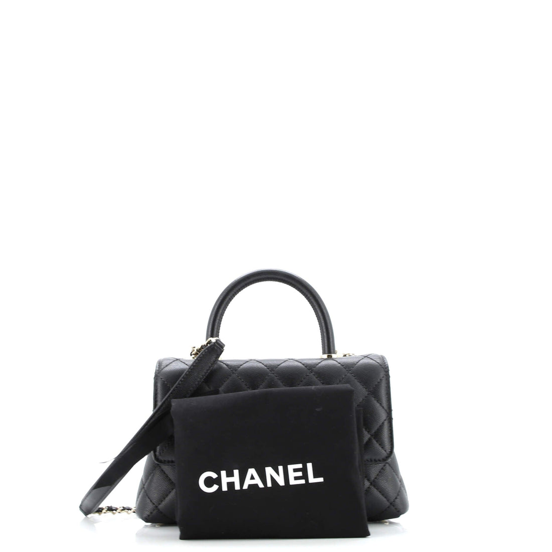 Coco Top Handle Bag Quilted Caviar Mini