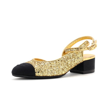 Women's CC Cap Toe Slingback Pumps Glitter