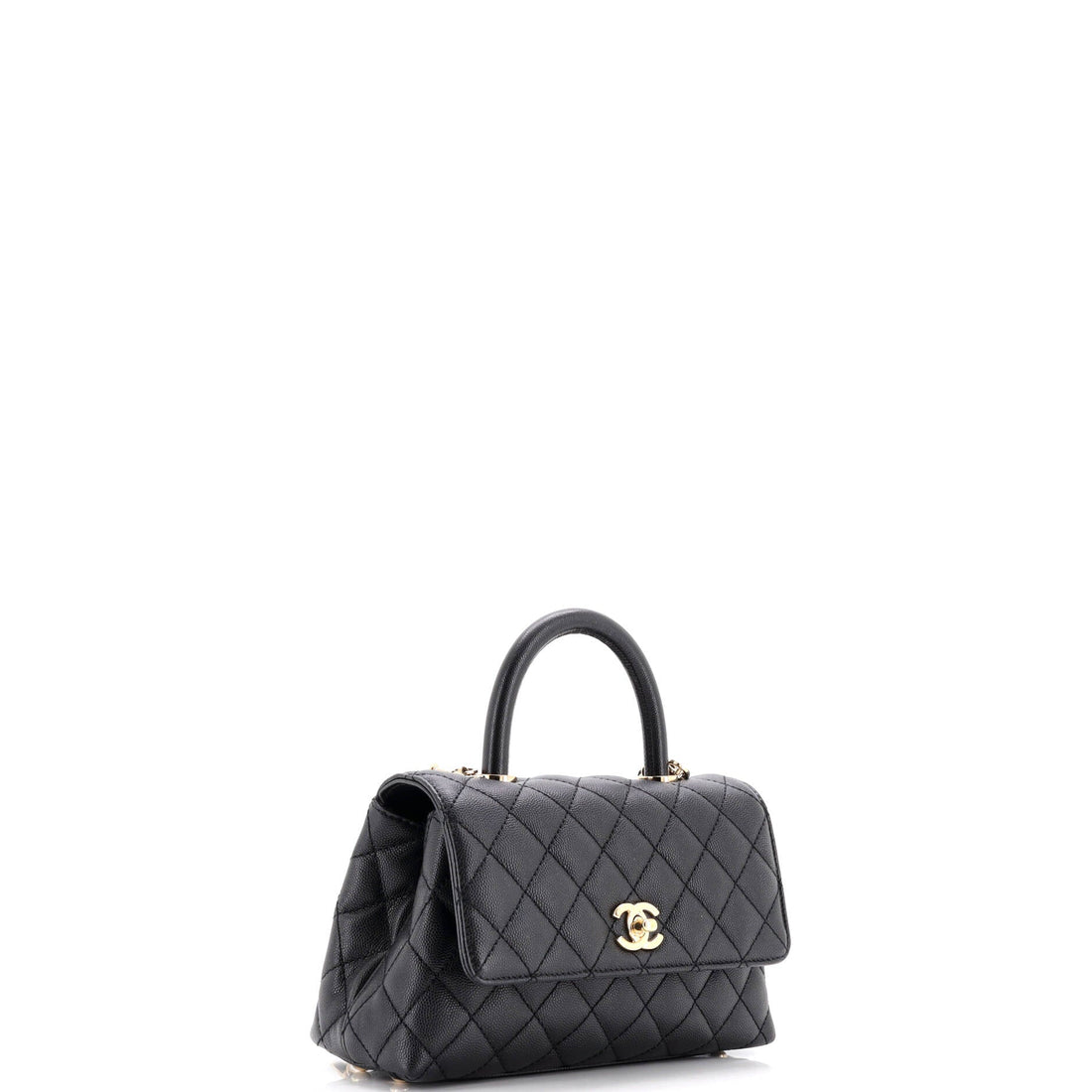 Coco Top Handle Bag Quilted Caviar Mini