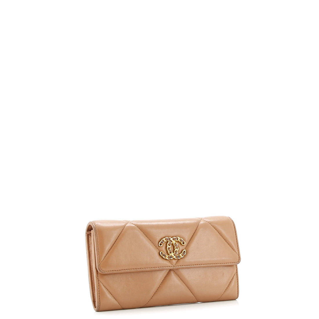 19 Flap Wallet Quilted Lambskin Long