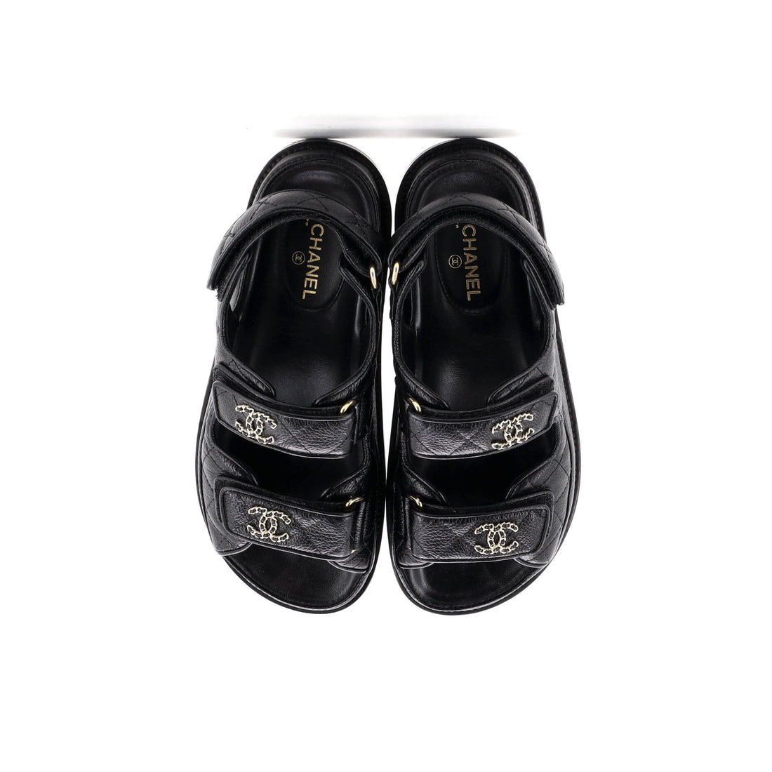 Women's Velcro Dad Sandals Quilted Leather