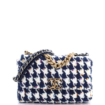 19 Flap Bag Quilted Tweed Medium