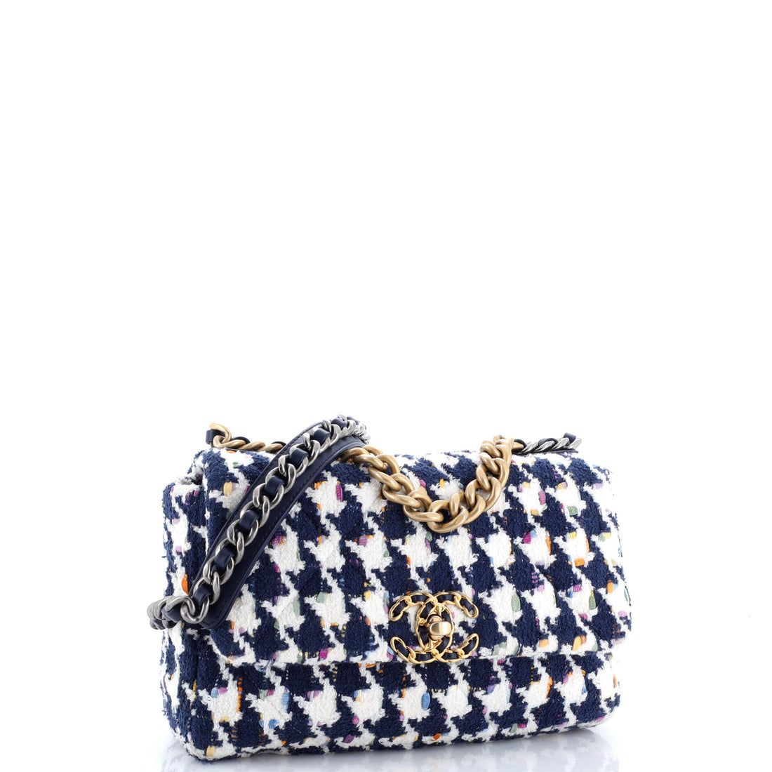 19 Flap Bag Quilted Tweed Medium