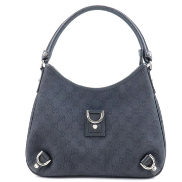 GUCCI Abbey VS Canvas Leather Shoulder Bag Black 268637