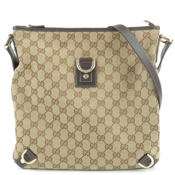 GUCCI Abbey VS Canvas Leather Shoulder Bag Beige Brown 131326