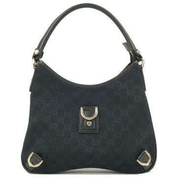 GUCCI Abbey VS Canvas Leather Shoulder Bag Black 130738