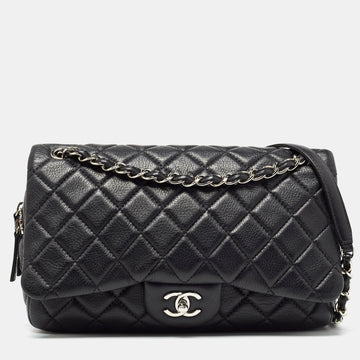 Black Quilted Leather Easy Flap Bag
