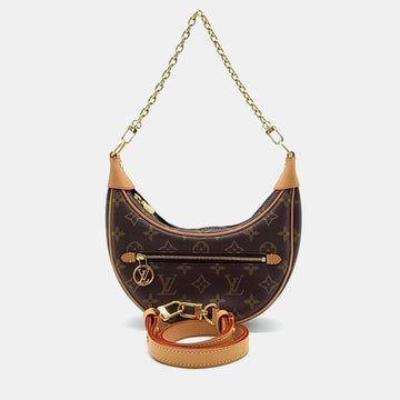 Brown Canvas Loop Shoulder Bag