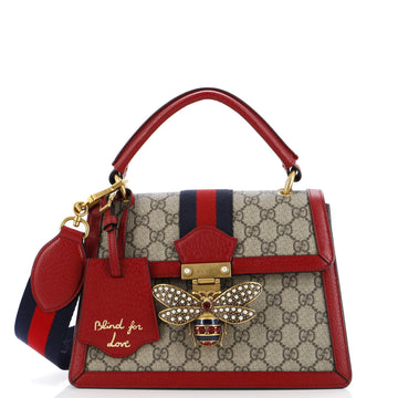 GUCCI Queen Margaret Top Handle Bag GG Coated Canvas Small