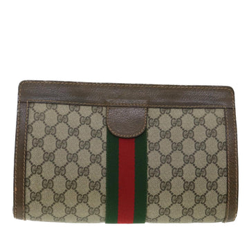 GUCCI VS Canvas Web Sherry Line Clutch Bag Beige Red Green 010.378  36471