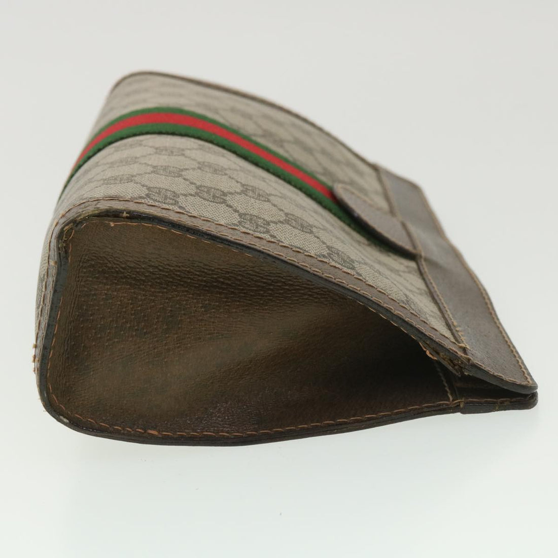 GUCCI VS Canvas Web Sherry Line Clutch Bag Beige Red Green 010.378  36471