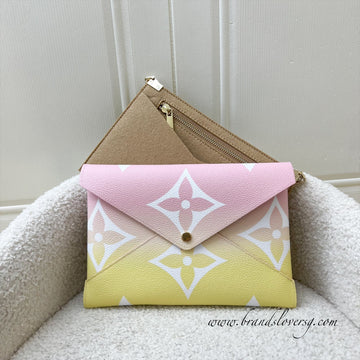 LV Large Kirigami Pochette in Pink / Yellow By the Pool Canvas and GHW