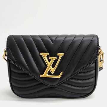 Black Leather New Wave Crossbody Bag