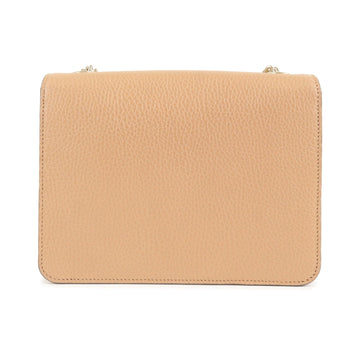 GUCCI Interlocking G Leather Chain Shoulder Bag Beige 510304