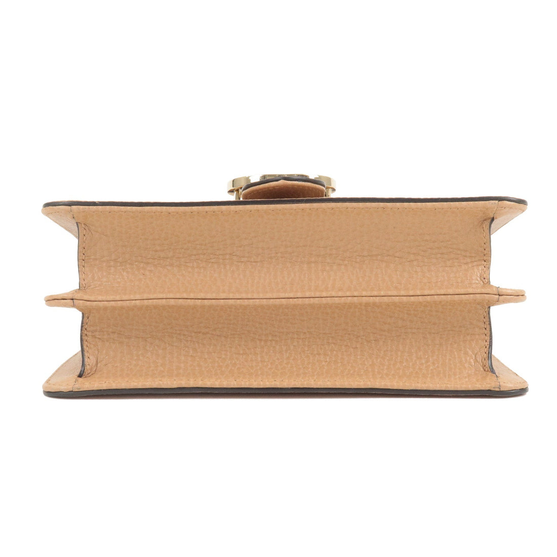 GUCCI Interlocking G Leather Chain Shoulder Bag Beige 510304