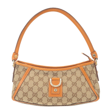 GUCCI Abbey VS Canvas Leather Shoulder Bag Beige Brown 130939