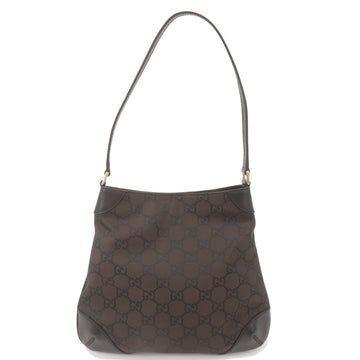 GUCCI VS Nylon Leather Shoulder Bag Brown Black 257296