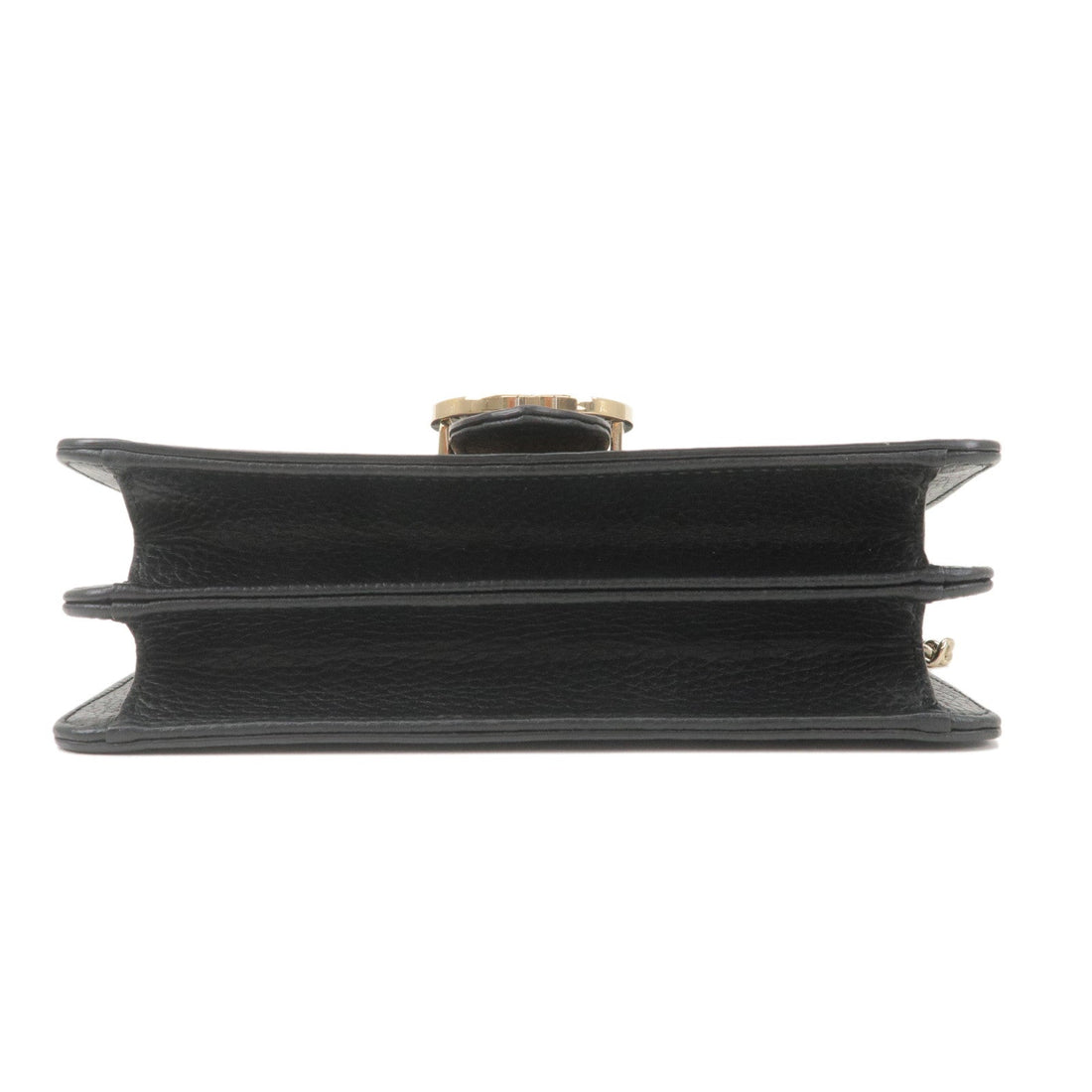 GUCCI Interlocking G Leather Chain Shoulder Bag Black 510304