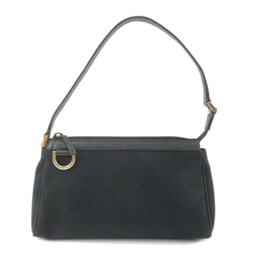 GUCCI Abbey VS Canvas Leather Hand Bag Pouch Black 145750