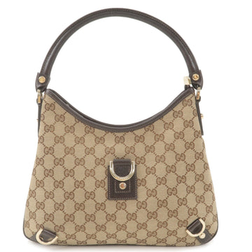 GUCCI Abbey VS Canvas Leather Shoulder Bag Beige Brown 130738