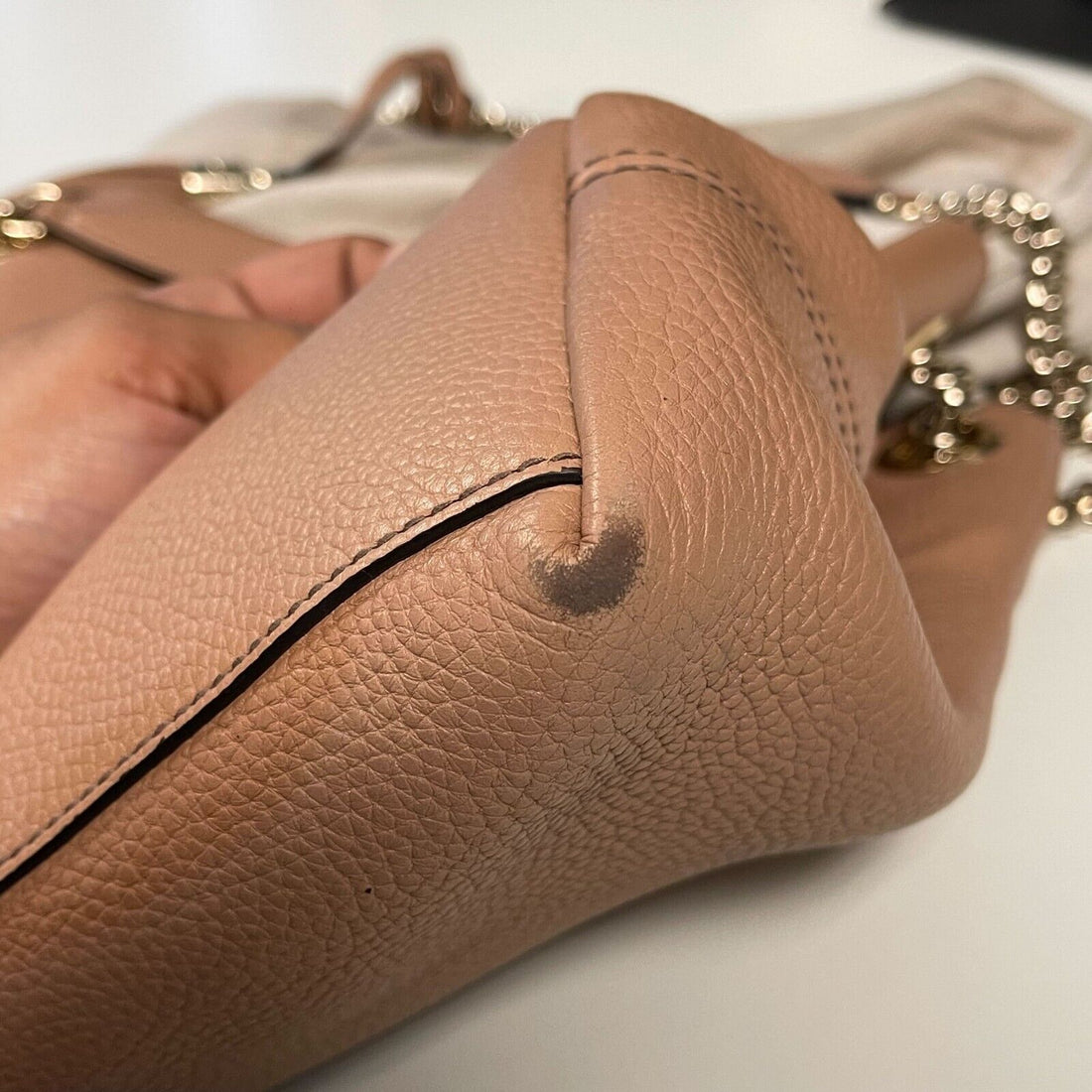 GUCCI - VS Medium Soho Chain Shoulder Bag - Rose Beige w/ Tassel