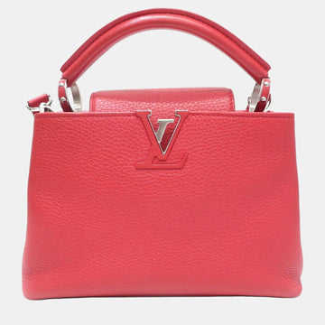 Red Leather XS Capucines Top Handle Bags