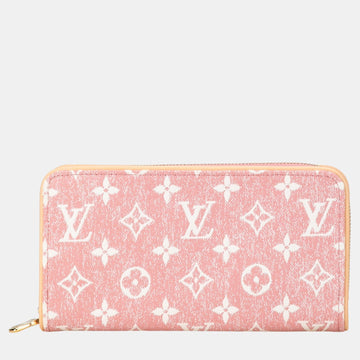 Pink Monogram Denim Jacquard Zippy Wallet