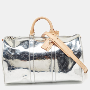 Silver Monogram Miroir Keepall Bandouliere 50 Bag