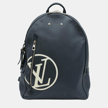 Dark Navy Blue Leather Armand Backpack
