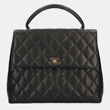 Black Caviar Leather Vintage Kelly Bag