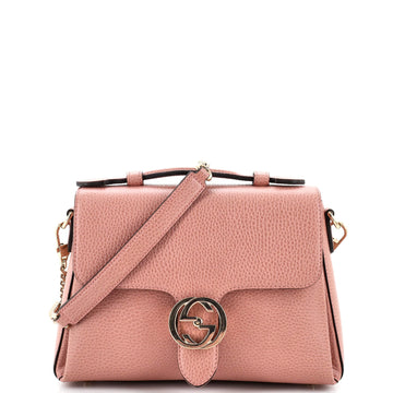 GUCCI Interlocking Top Handle Bag Leather Small