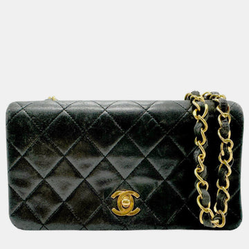 Black Gold Lambskin Shoulder Bag