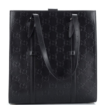 GUCCI Tote Bag GG Embossed Perforated Leather Medium