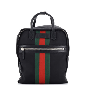 GUCCI Top Handle Web Backpack Techno Canvas Medium