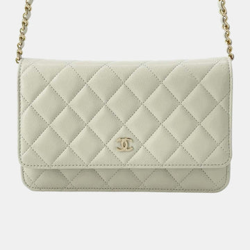 Caviar Skin Classic Matelasse Coco Mark Chain Wallet