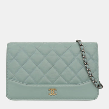 Tiffany Blue Leather Classic Wallet on Chain