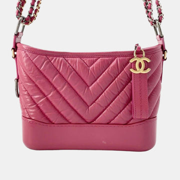 Pink Quilted Leather Small Gabrielle Hobo Bag