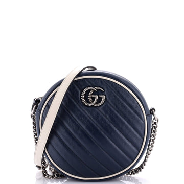 VS Marmont Round Shoulder Bag Diagonal Quilted Leather Mini