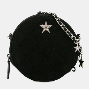 Suede Cocostellar Round Clutch on Chain