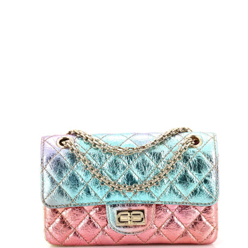CHANEL Rainbow Reissue 2.55 Flap Bag Quilted Multicolor Metallic Goatskin Mini