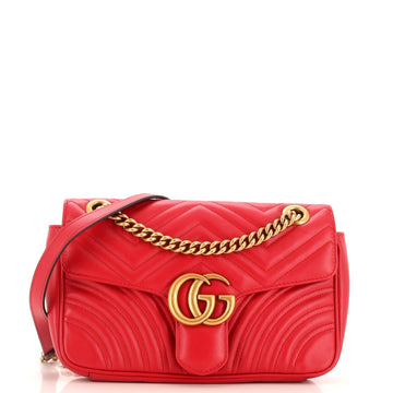 GUCCI GG Marmont Flap Bag Matelasse Leather Small