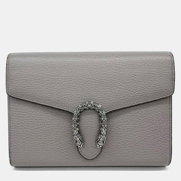 Grey Leather Dionysus Mini Chain Shoulder Bag