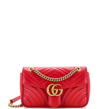 GUCCI GG Marmont Flap Bag Matelasse Leather Small