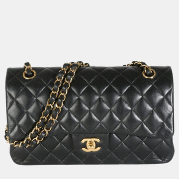 Black Quilted Lambskin Medium Classic Double Flap Bag
