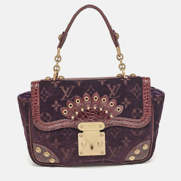 Purple Monogram Velours and Alligator Irvine Bag