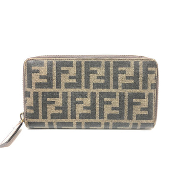 FENDI Long Wallet Purse 7M0174 PVC / Leather Brown Zucca mens Used