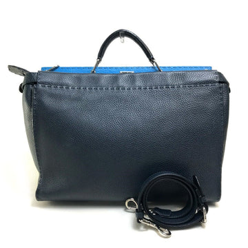 FENDI Business bag 7VA388 leather Navy x blue Celeria Peekaboo mens Used