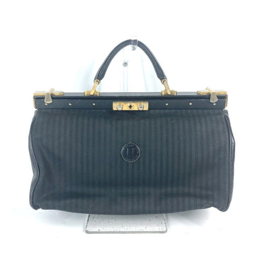FENDI Handbag Leather / PVC black vintage Doctor Bag Pecan Women Used